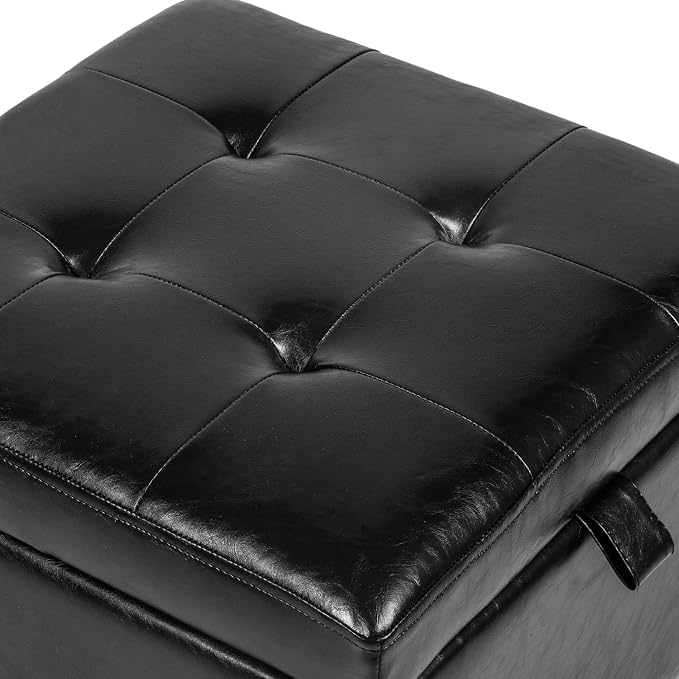 Leather Black With Solid Wood Legs
