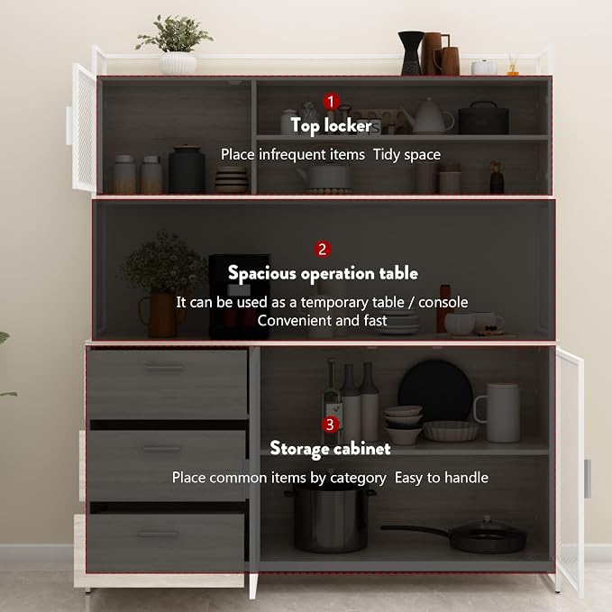 Beige With 3 Drawers