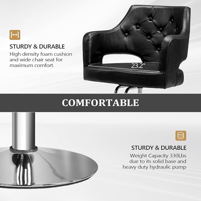 Black With Button Tufted