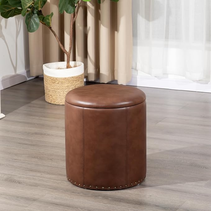 Brown Leather With Tray Lid