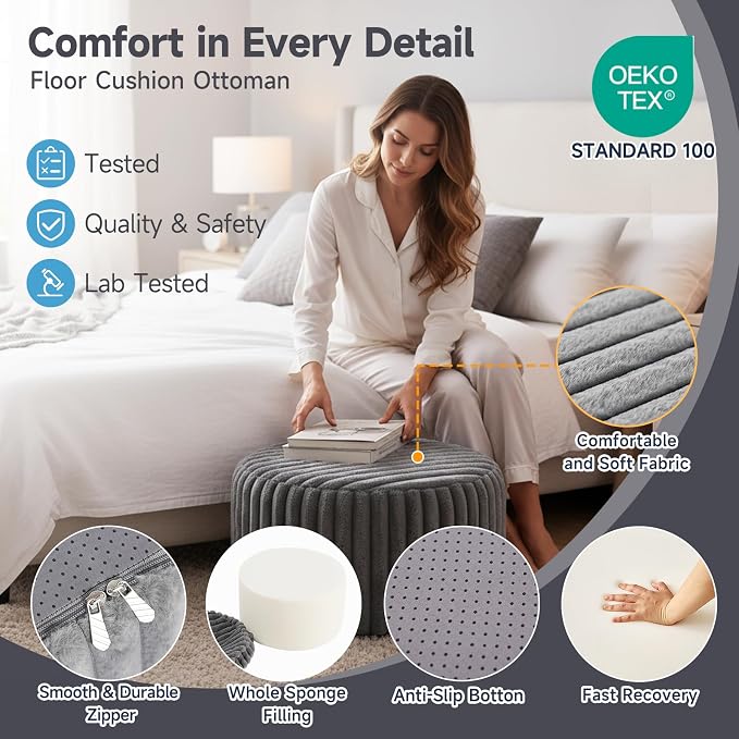 Striped Round Grey