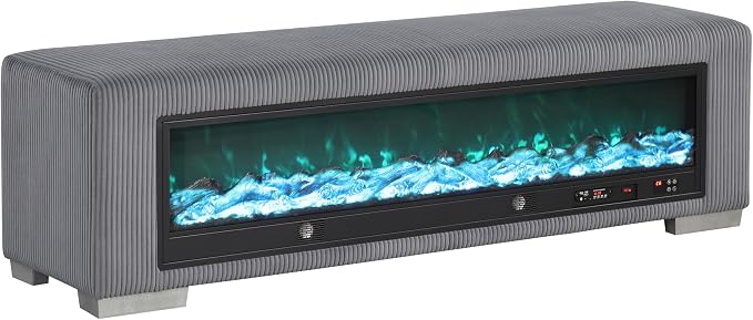 Black With Fire Log Décor
