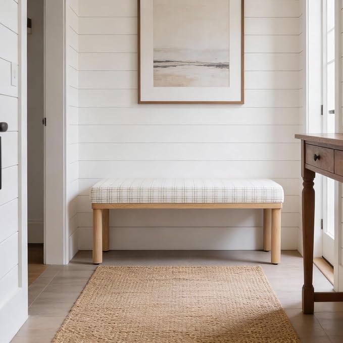 Natural Plaid Woven Fabric