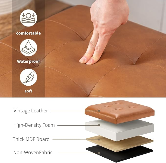 Style2 Faux Leather Brown&orange
