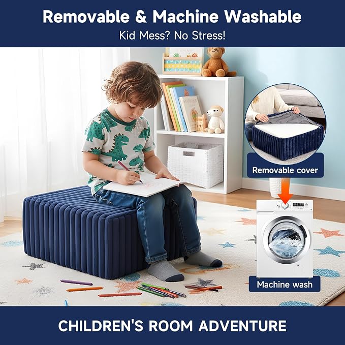 Striped Square Navy Blue