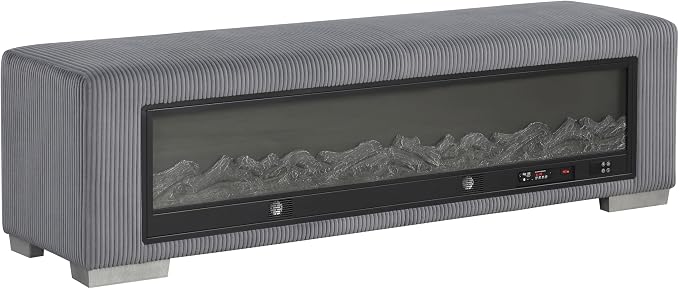 Black With Fire Log Décor