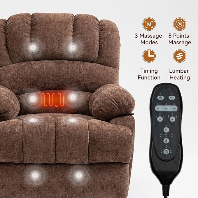 Brown + Chenille + Fiber Foam and Polyester Fiber Pad
