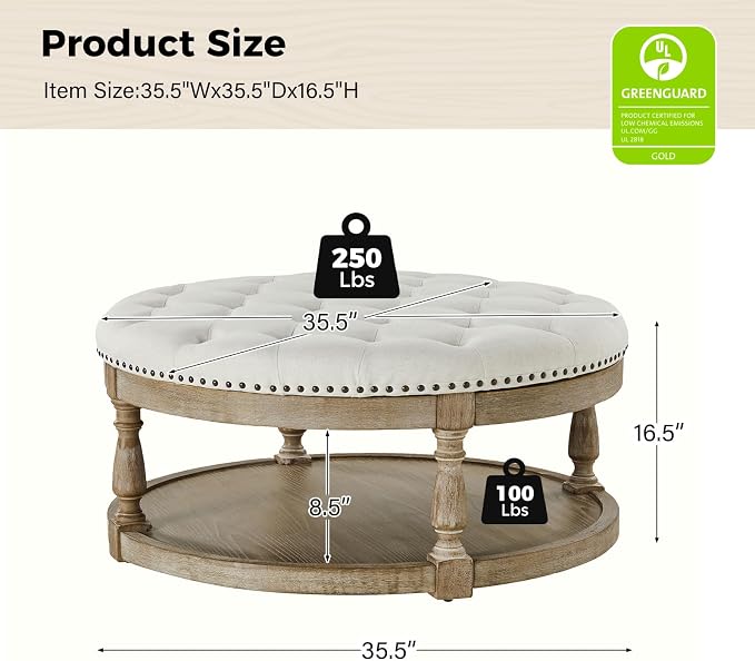 Round Fabric Ivory