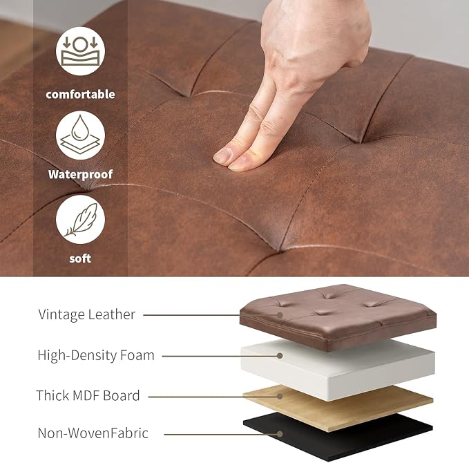 Style3 Rust Brown Faux Leather