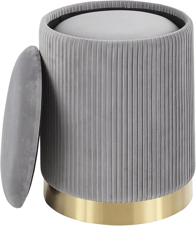 Pleated Grey Velvet