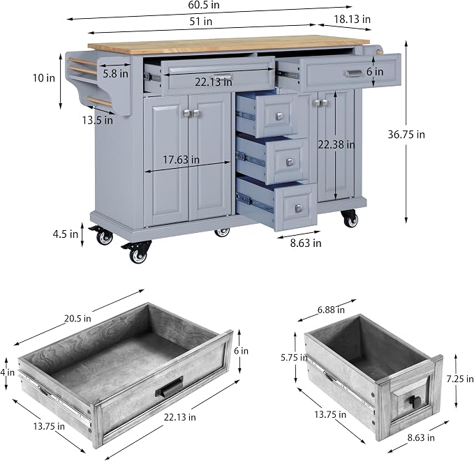 5 Drawers - Gray