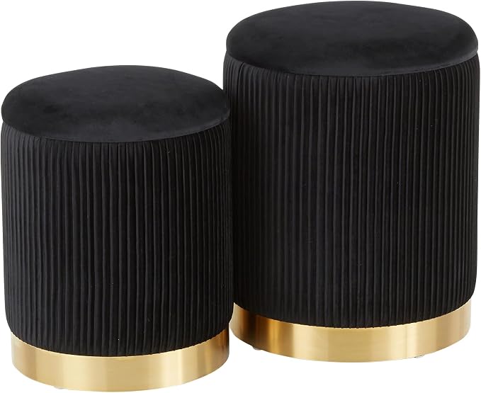 Pleated Black Velvet
