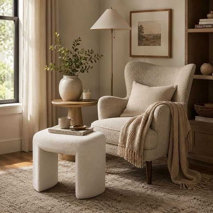 Cream White Boucle
