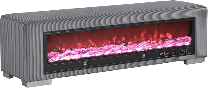Black With Fire Log Décor