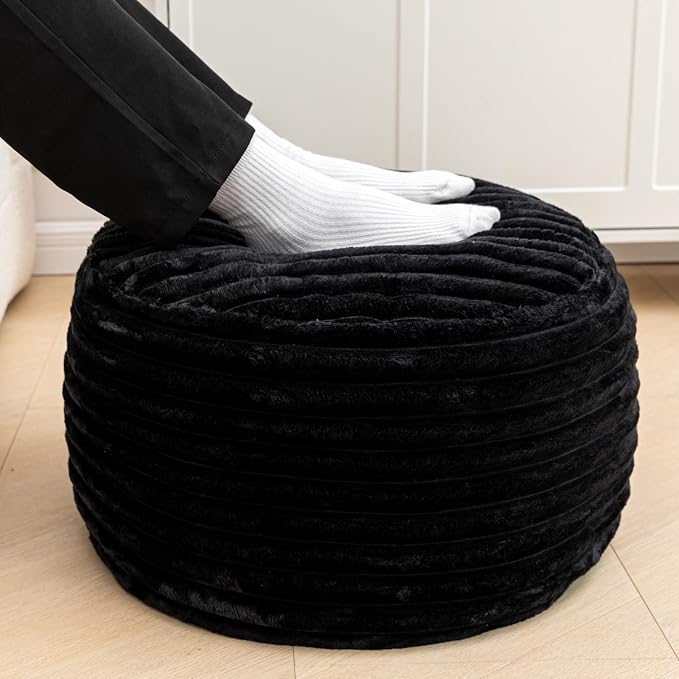Black Pouf With Filler