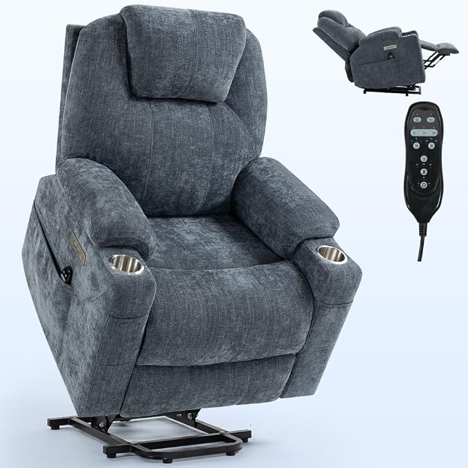 Blue + Metal & Wood + Fiber Foam and Polyester Fiber Pad
