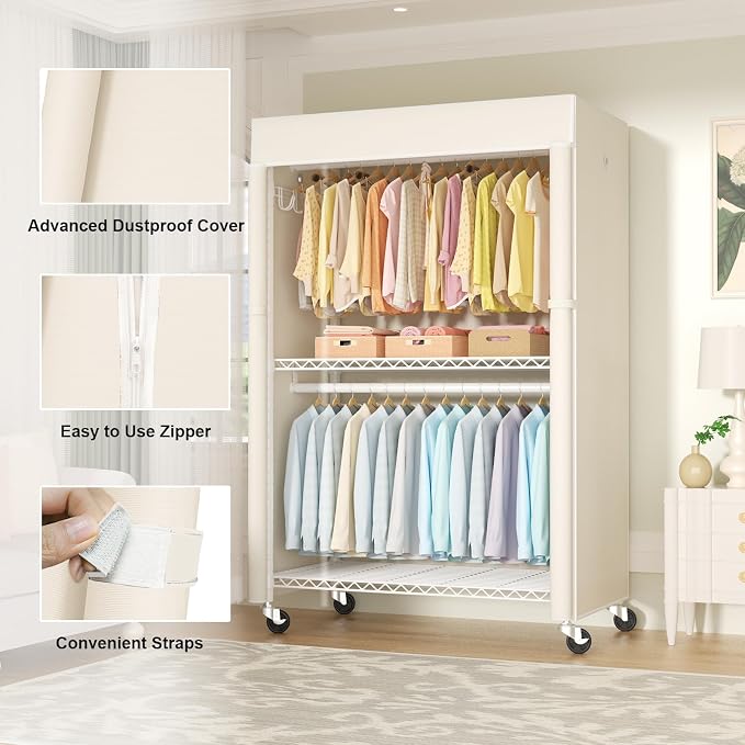 White Rack with Beige Cover