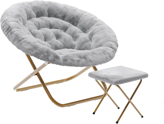 Gray Fabric/Soft Gold Frame