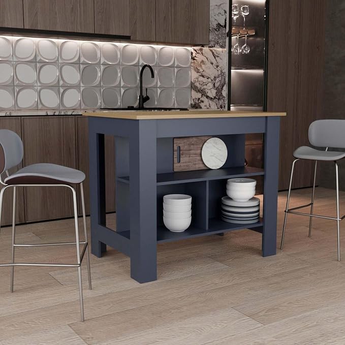 Blue and Natural Oak