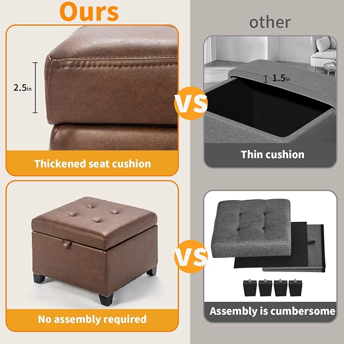 Style3 Rust Brown Faux Leather