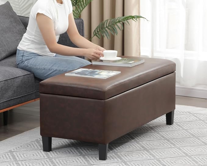 Brown Leather Lift Top