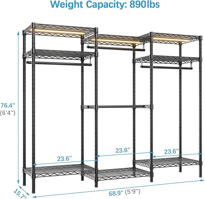 Black Rack with Warm White Light