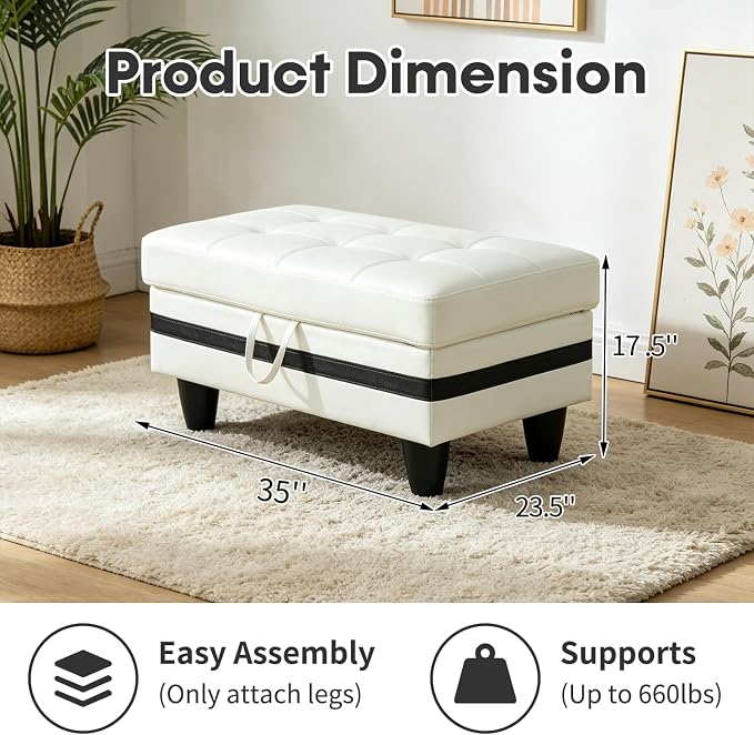 Cream Stripe Leather