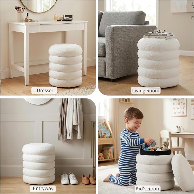 Round, Sherpa- White