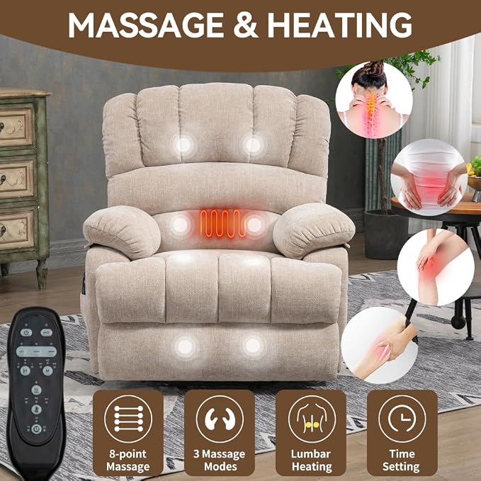Beige + Chenille + Fiber Foam and Polyester Fiber Pa