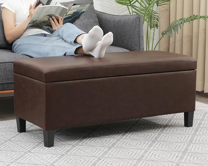 Brown Leather Lift Top