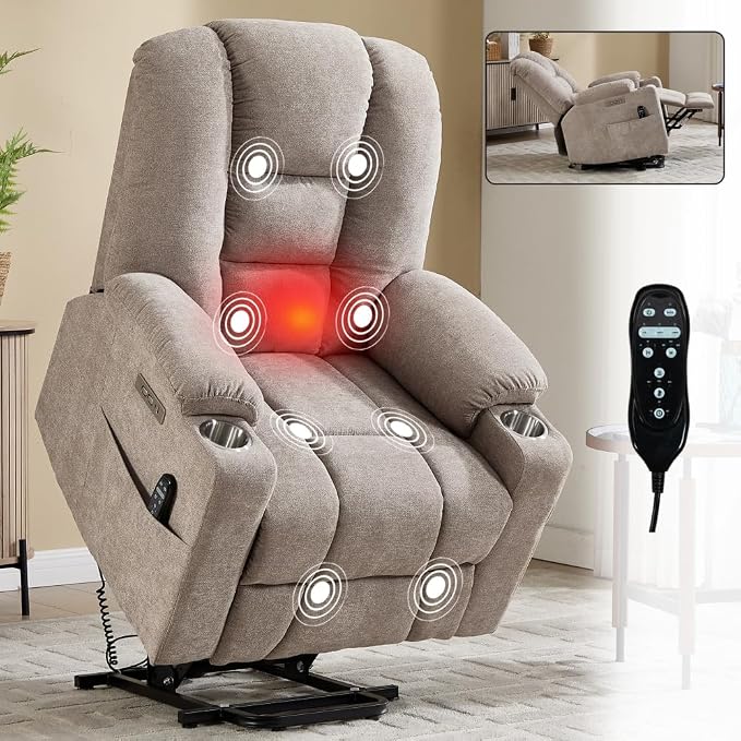 Khaki + Chenille + Fiber Foam and Polyester Fiber Pad