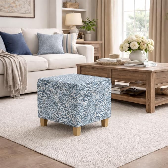Blue and Cream Modern Floral