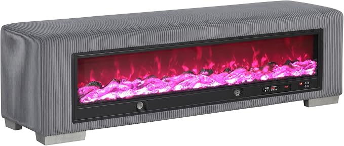 Black With Fire Log Décor