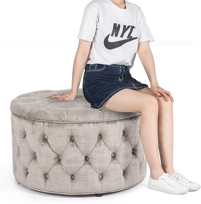 Beige Round Storage