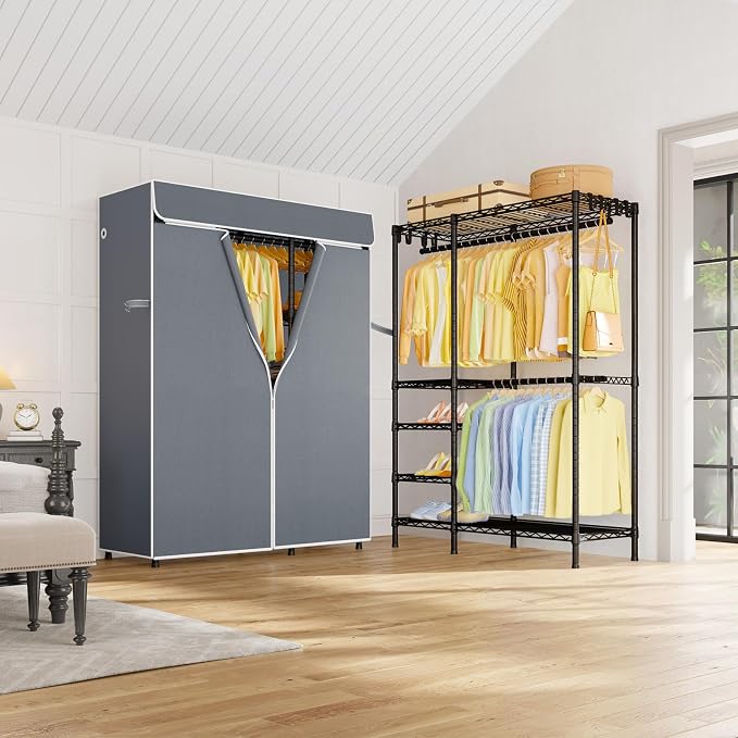 Black Closet with Gray Cover