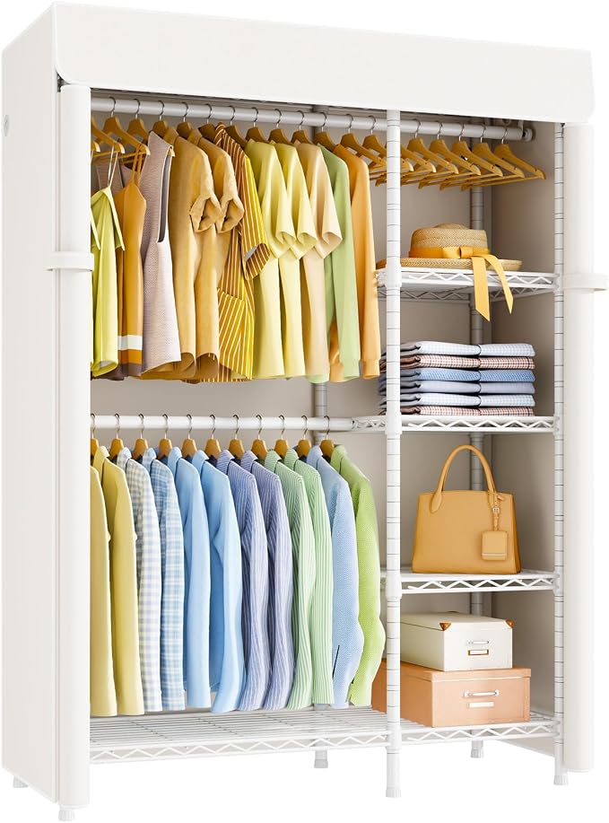 White Closet with Beige Cover