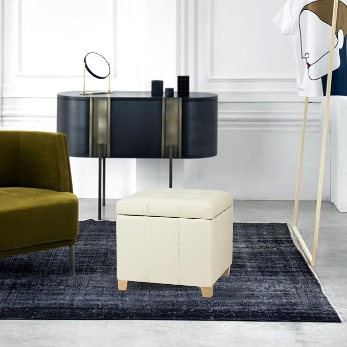 Leather Cream White With Solid Wood Legs