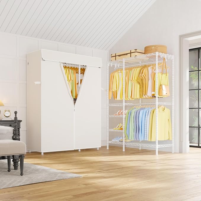 White Closet with Beige Cover