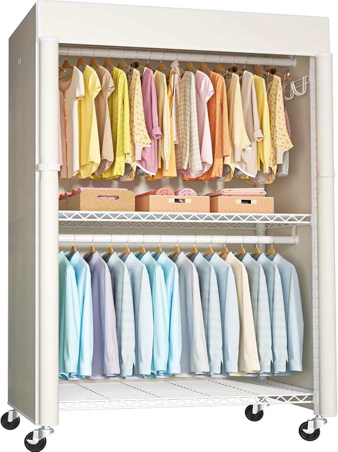 White Rack with Beige Cover