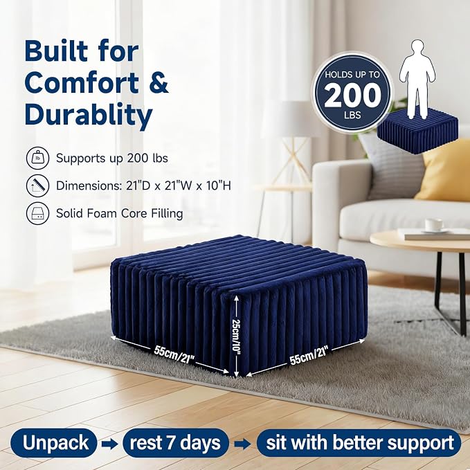 Striped Square Navy Blue