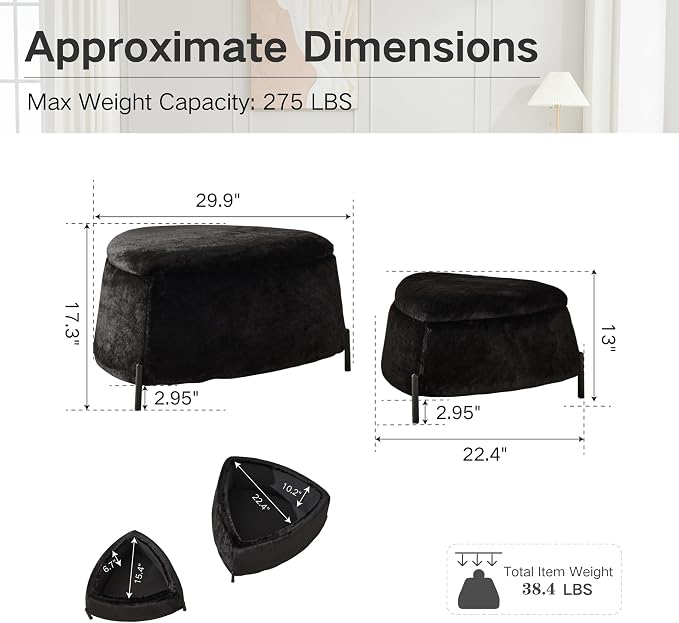 2-piece Faux Fur Black