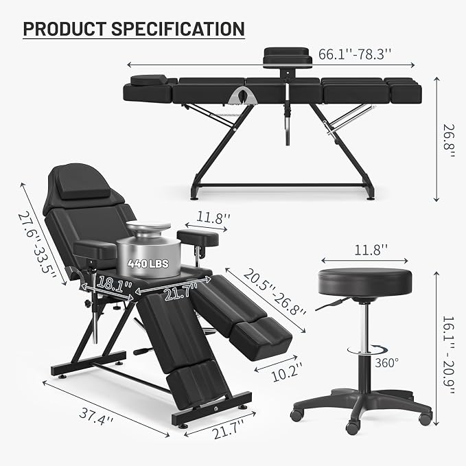 Bk-upqraded Armrest&stool