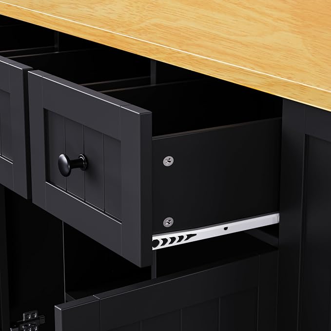 Single Kitchen Island - Black