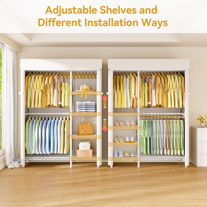 White Closet with Beige Cover