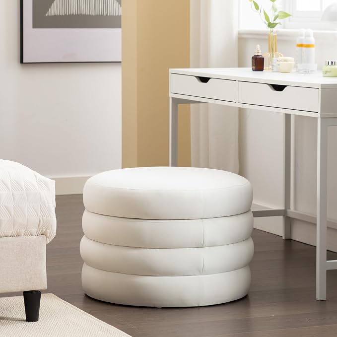 Ivory Velvet With Storage