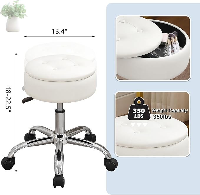 White With Storage and Wheels