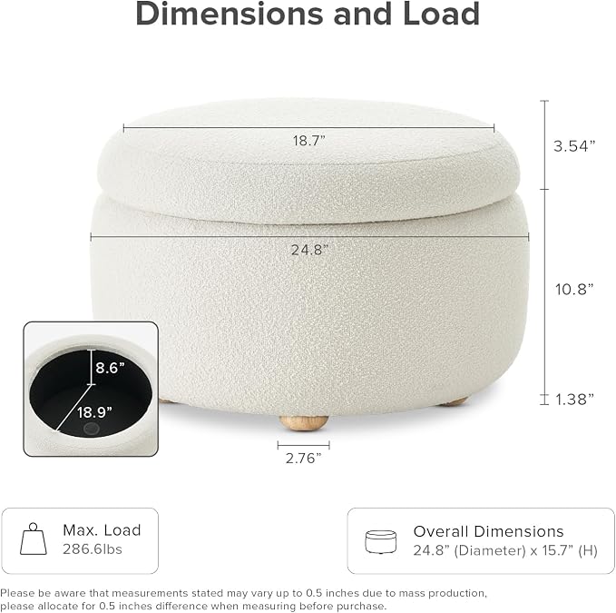 White Boucle, Round