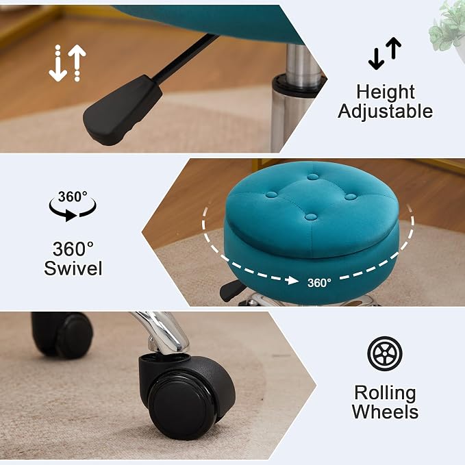 Teal With Storage and Wheels