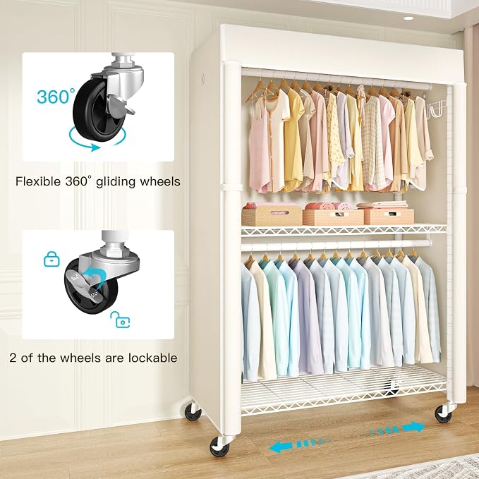 White Rack with Beige Cover