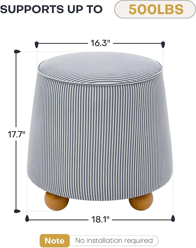Tapered Round - Navy & White
